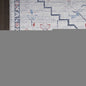 5' X 7' Ivory and Blue Oriental Power Loom Washable Area Rug