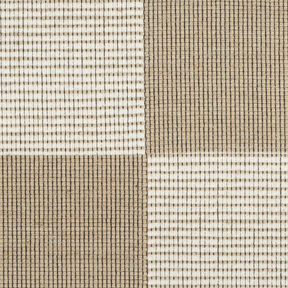5' X 7' Natural and Ivory Geometric Power Loom Washable Non Skid Area Rug
