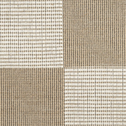 5' X 7' Natural and Ivory Geometric Power Loom Washable Non Skid Area Rug