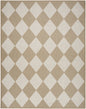 5' X 7' Natural and Ivory Geometric Power Loom Washable Non Skid Area Rug