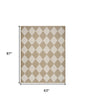 5' X 7' Natural and Ivory Geometric Power Loom Washable Non Skid Area Rug