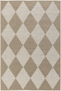 4' X 6' Natural and Ivory Geometric Power Loom Washable Non Skid Area Rug