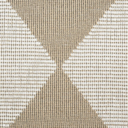 8' X 10' Natural and Ivory Geometric Power Loom Washable Non Skid Area Rug