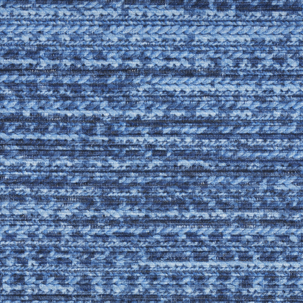 5' X 7' Blue and Gray Abstract Power Loom Washable Non Skid Area Rug