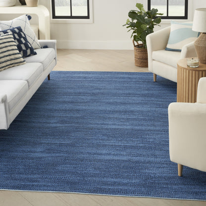 5' X 7' Blue and Gray Abstract Power Loom Washable Non Skid Area Rug