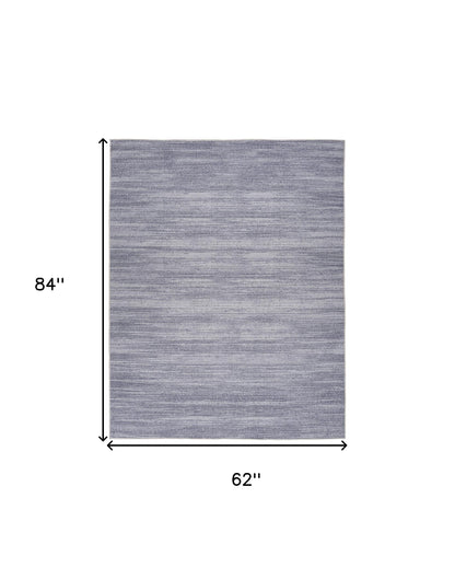 5' X 7' Gray and Ivory Abstract Power Loom Washable Non Skid Area Rug