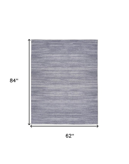 5' X 7' Gray and Ivory Abstract Power Loom Washable Non Skid Area Rug