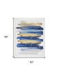 5' X 7' Ivory and Blue Abstract Power Loom Washable Non Skid Area Rug