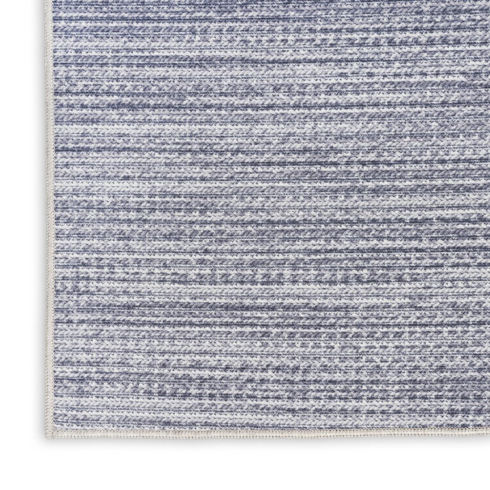 6' X 9' Gray and Ivory Abstract Power Loom Washable Non Skid Area Rug