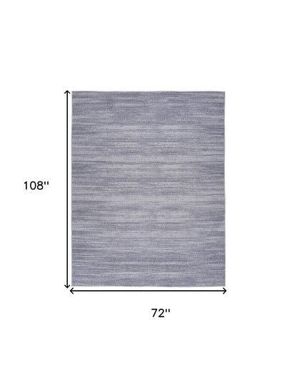 6' X 9' Gray and Ivory Abstract Power Loom Washable Non Skid Area Rug