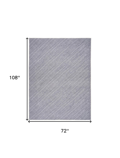 6' X 9' Gray and Ivory Abstract Power Loom Washable Non Skid Area Rug