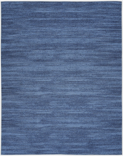 8' X 10' Blue and Gray Abstract Power Loom Washable Non Skid Area Rug