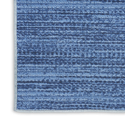 8' X 10' Blue and Gray Abstract Power Loom Washable Non Skid Area Rug