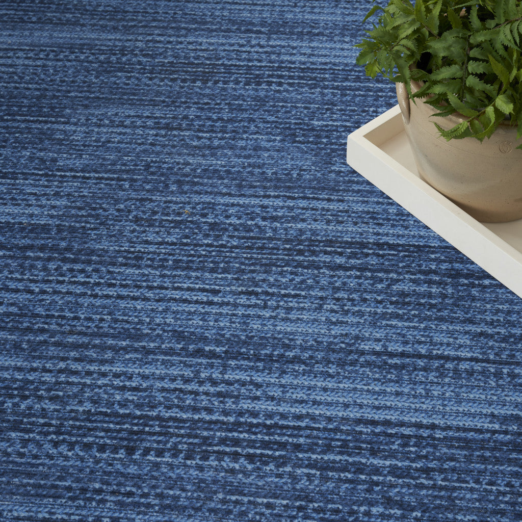 8' X 10' Blue and Gray Abstract Power Loom Washable Non Skid Area Rug