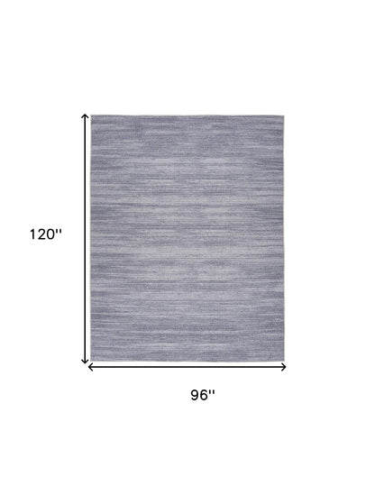 8' X 10' Gray and Ivory Abstract Power Loom Washable Non Skid Area Rug