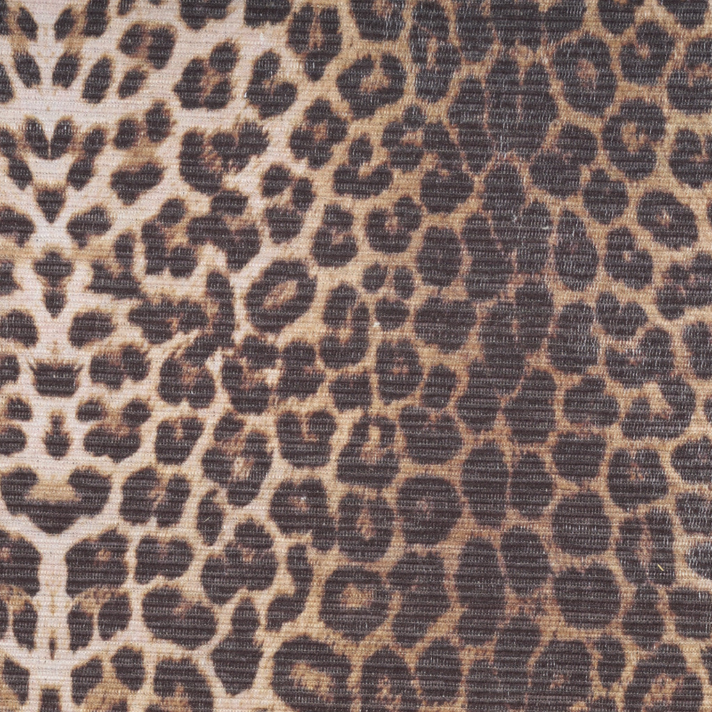 8' X 10' Brown and Ivory Leopard Print Power Loom Washable Non Skid Area Rug