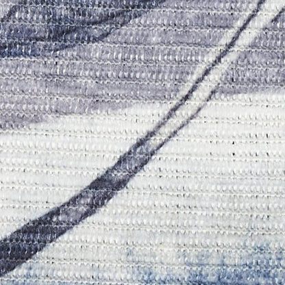 5' X 7' Ivory Blue and Gray Floral Power Loom Washable Non Skid Area Rug