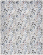 5' X 7' Ivory Blue and Gray Floral Power Loom Washable Non Skid Area Rug