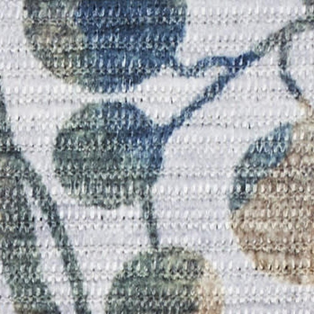 6' X 9' Ivory Blue and Gray Floral Power Loom Washable Non Skid Area Rug