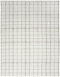 5' X 7' Ivory and Gray Geometric Power Loom Washable Non Skid Area Rug