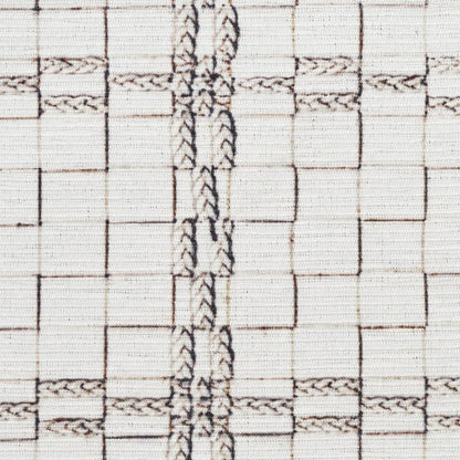 8' X 10' Ivory and Gray Geometric Power Loom Washable Non Skid Area Rug