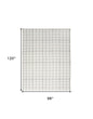 8' X 10' Ivory and Gray Geometric Power Loom Washable Non Skid Area Rug