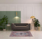 4' X 6' Red and Ivory Oriental Power Loom Distressed Washable Non Skid Area Rug
