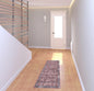 6' Red and Ivory Oriental Power Loom Distressed Washable Non Skid Runner Rug