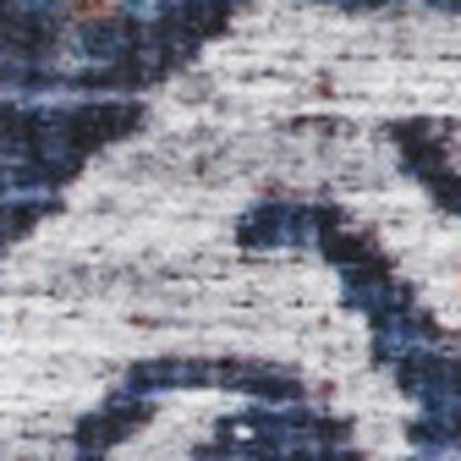 8' X 10' Blue and Red Oriental Power Loom Distressed Washable Non Skid Area Rug