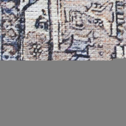 8' X 10' Ivory and Blue Oriental Power Loom Distressed Washable Non Skid Area Rug