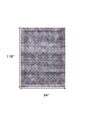 8' X 10' Blue and Ivory Oriental Power Loom Distressed Washable Non Skid Area Rug