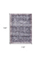 9' X 12' Blue and Ivory Oriental Power Loom Distressed Washable Non Skid Area Rug