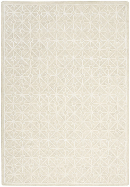 4' X 6' Ivory and Tan Geometric Hand Tufted Area Rug