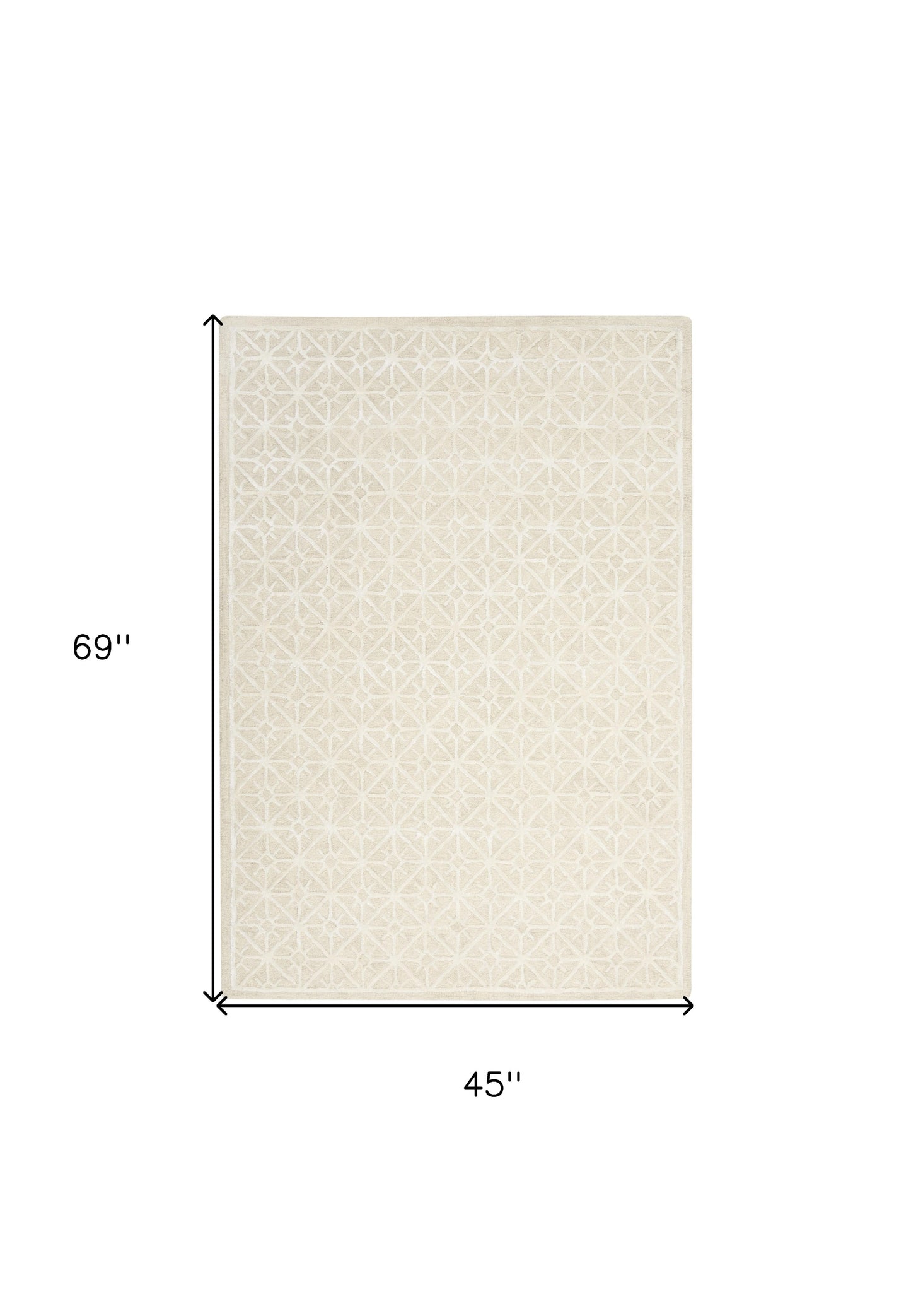 4' X 6' Ivory and Tan Geometric Hand Tufted Area Rug