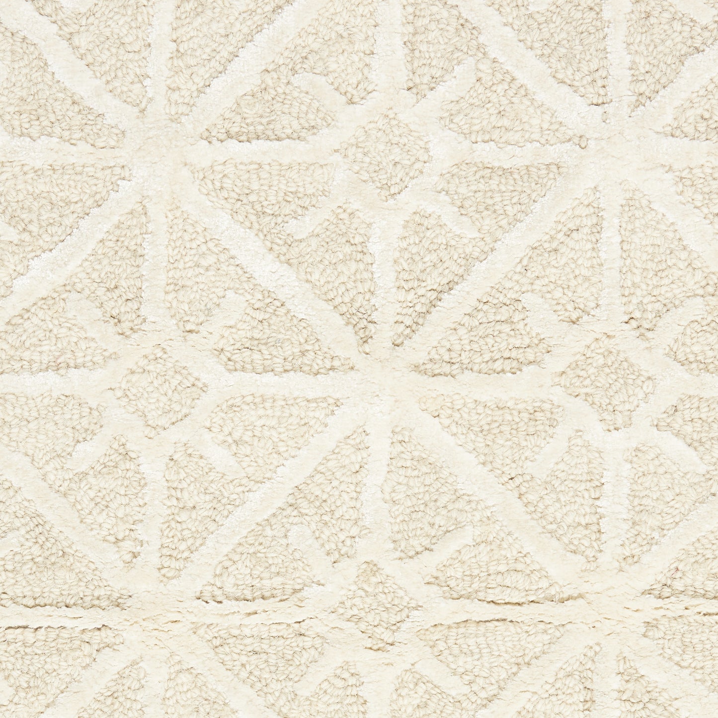 4' X 6' Ivory and Tan Geometric Hand Tufted Area Rug