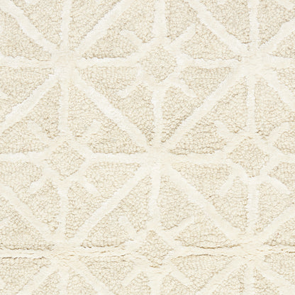 4' X 6' Ivory and Tan Geometric Hand Tufted Area Rug