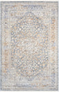 3' X 5' Ivory and Blue Oriental Power Loom Distressed Area Rug