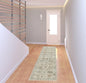 8' Beige and Brown Oriental Power Loom Distressed Runner Rug With Fringe