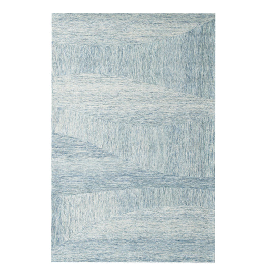 5' X 7' Blue Wool Abstract Hand Tufted Area Rug