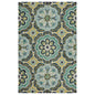 5' X 5' Green Round Wool Floral Hand Tufted Area Rug