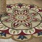 6' X 6' Red Round Wool Floral Hand Tufted Area Rug