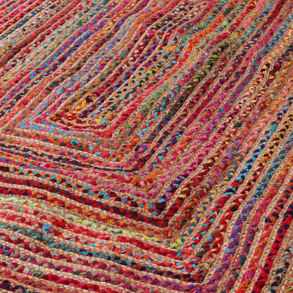 3' X 5' Tan Geometric Hand Braided Area Rug