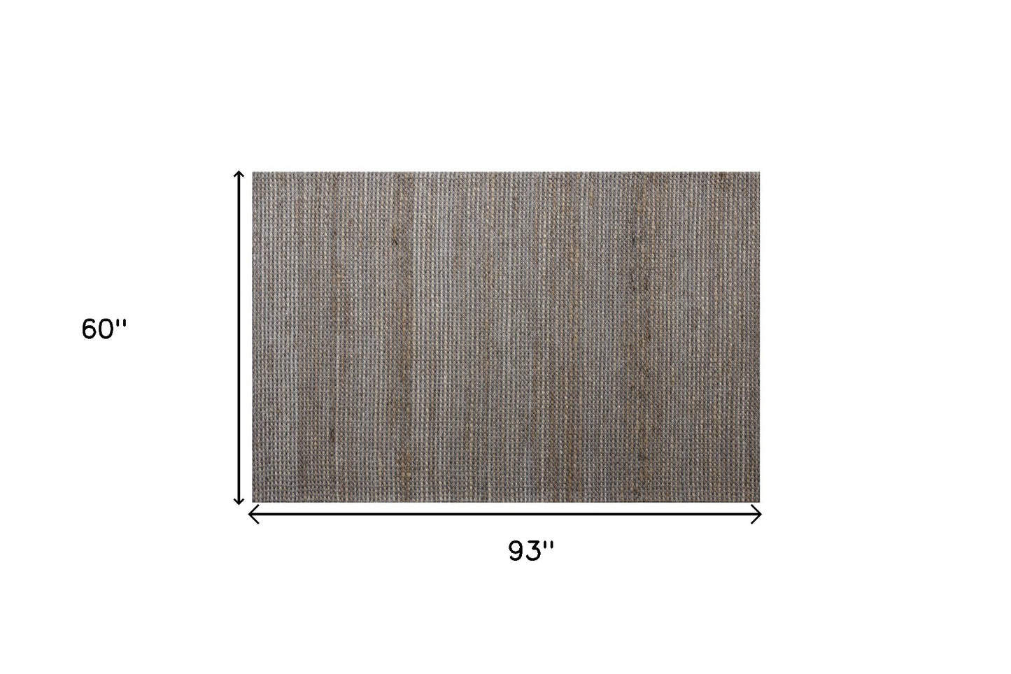 5' X 7' Gray Striped Hand Woven Area Rug