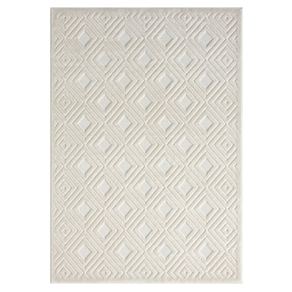 5' X 7' Ivory Geometric Area Rug
