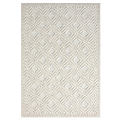 5' X 7' Ivory Geometric Area Rug