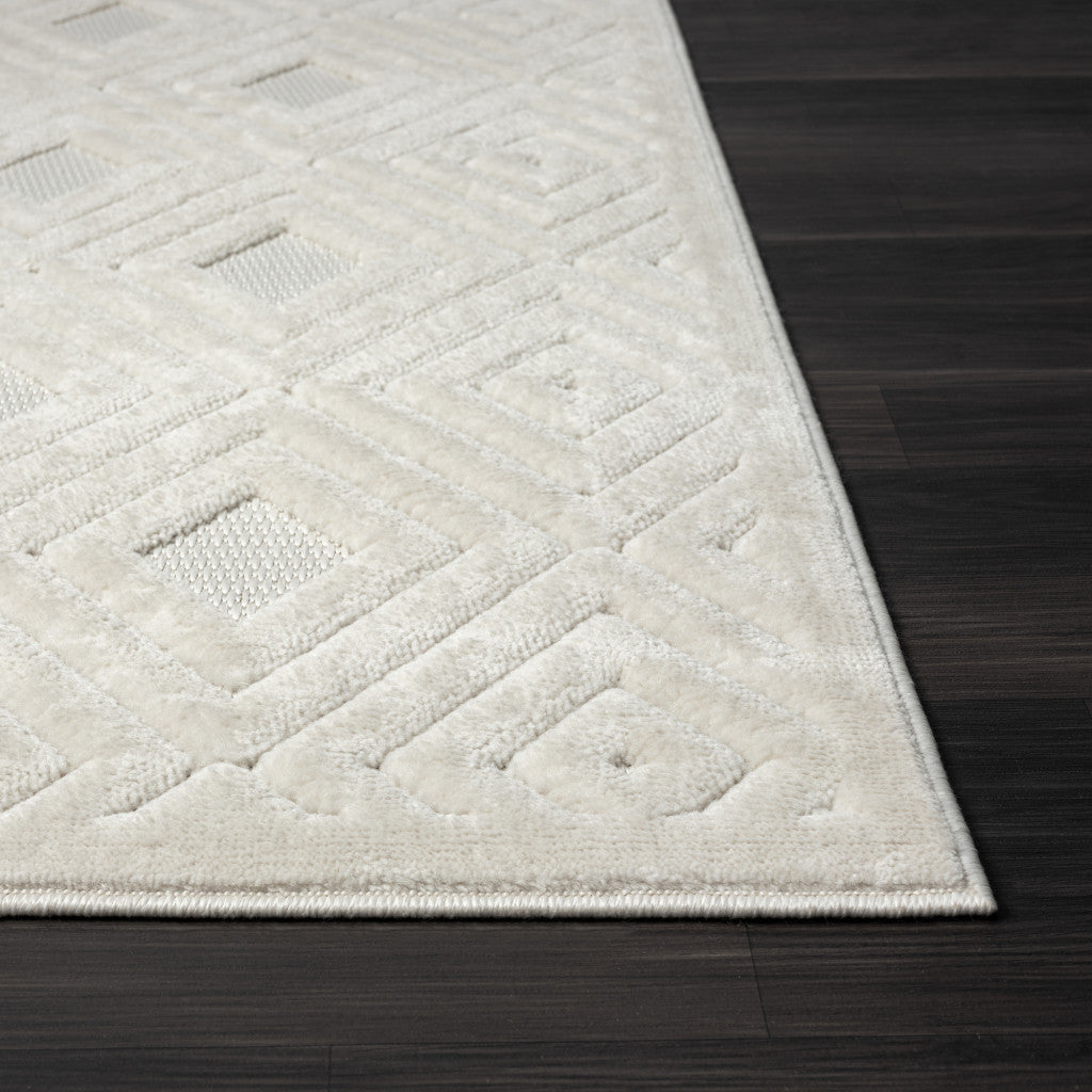 5' X 7' Ivory Geometric Area Rug