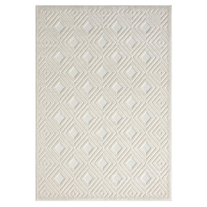 5' X 7' Ivory Geometric Area Rug