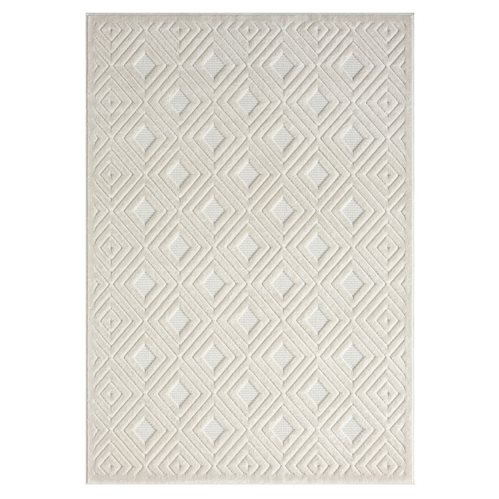 5' X 7' Ivory Geometric Area Rug