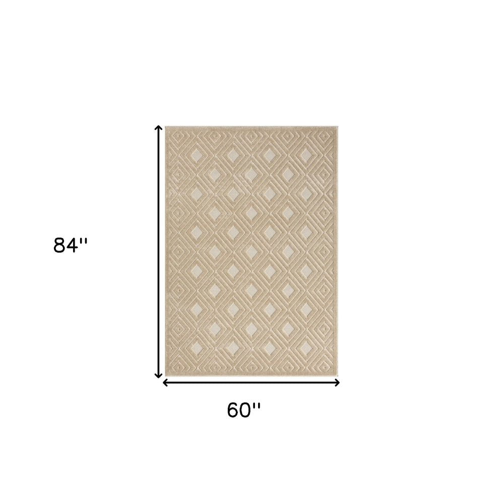 5' X 7' Gray Geometric Area Rug