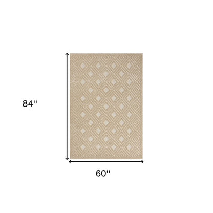 5' X 7' Gray Geometric Area Rug